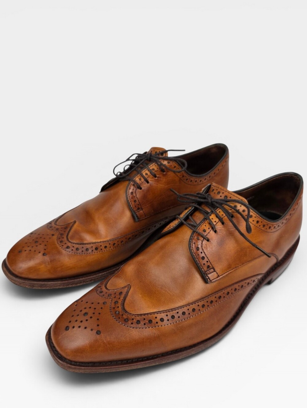 Allen Edmonds Men's 10 D Bel Air Brown Wingtip Blucher Leather Dress Shoes 4990